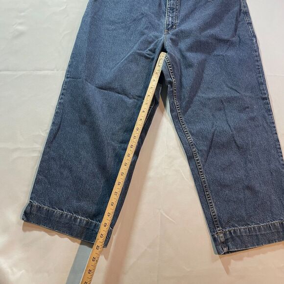 Eddie‎ Bauer Jeans Womens Size 10 Blue Denim Dark Wash Mid Rise Capri Cropped - Picture 2 of 4